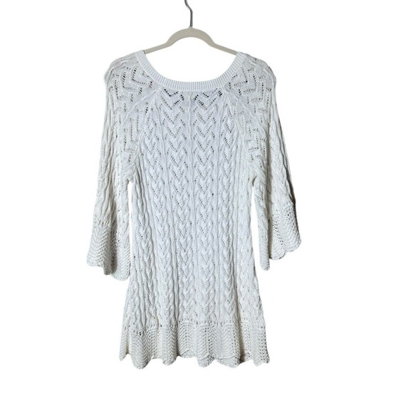 Womens Open Knit Sweater Dress XL Fairy Coquette Festival Coastal Euro Summer - Picture 3 of 6